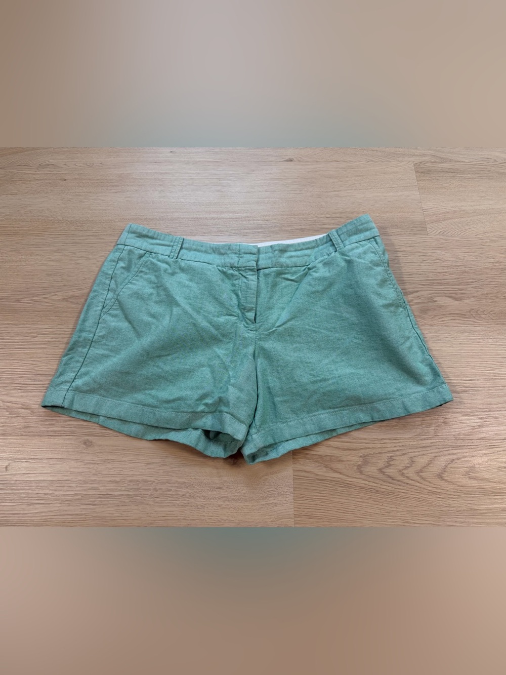 J.Crew Women’s Shorts Size 14 Green Casual Cotton Flat Front Preppy